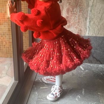 Jupe tutu rouge profond étoile 3 ans