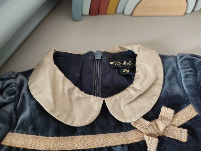 Robe velours grise et dorée 3 mois Kimbaloo - photo numéro 3