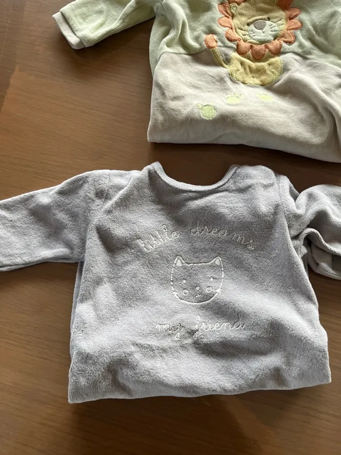 Lot de 5 pyjama, velours garçon 6 mois hivers - photo numéro 2