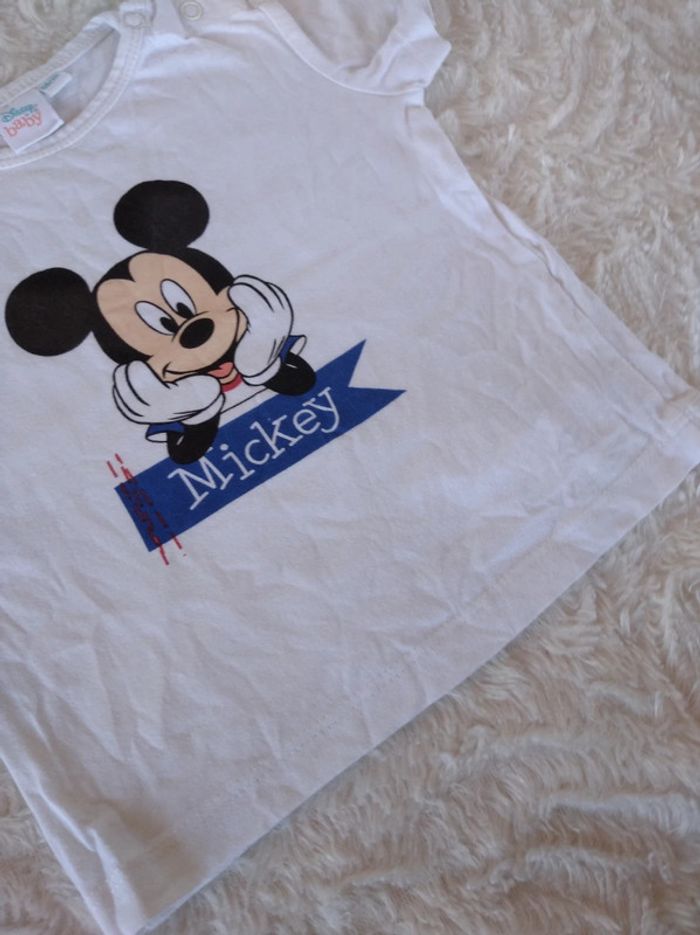 Tee shirt chemise manches courtes Garçon 6mois Mickey Disney Baby 100% coton - photo numéro 6
