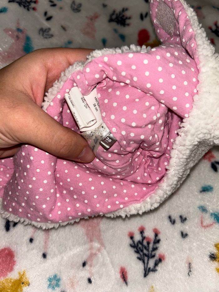 Bonnet chat blanc et rose - 38cm - orchestra - photo numéro 4