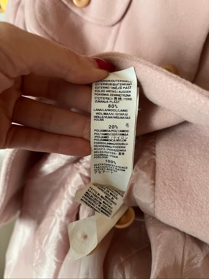 Long manteau rose poudré 80% laine Zara Basic  T.S TBE 🌸 - photo numéro 3