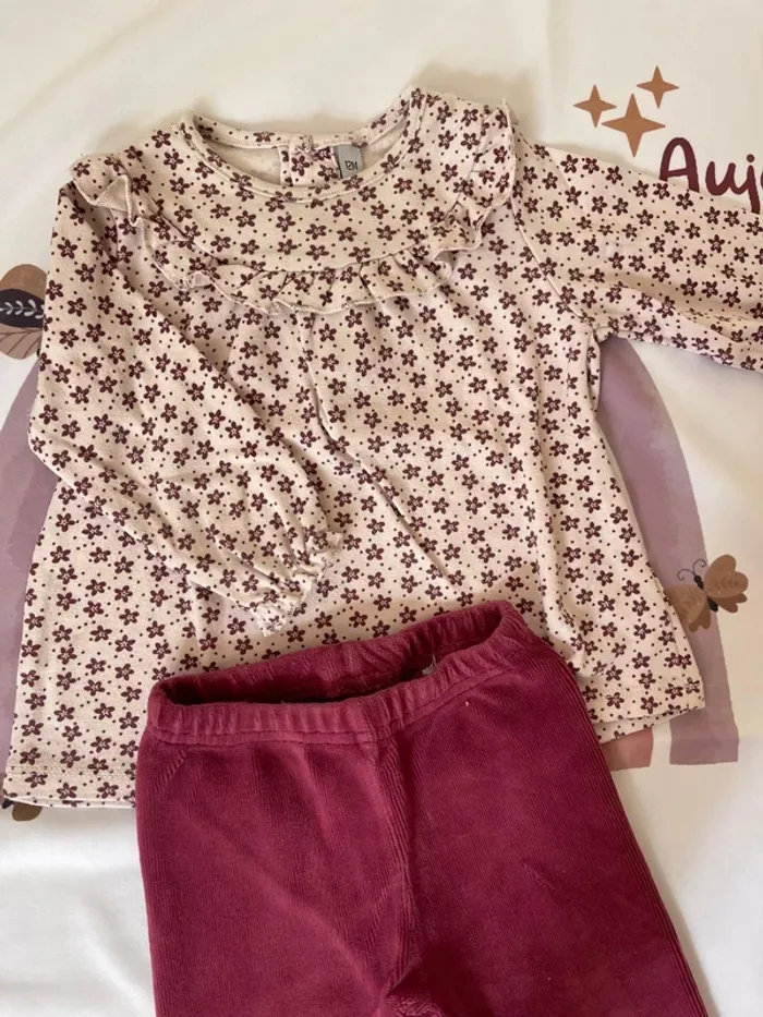 Ensemble bébé fille – Taille 12 mois – Pull + Pantalon - photo numéro 4
