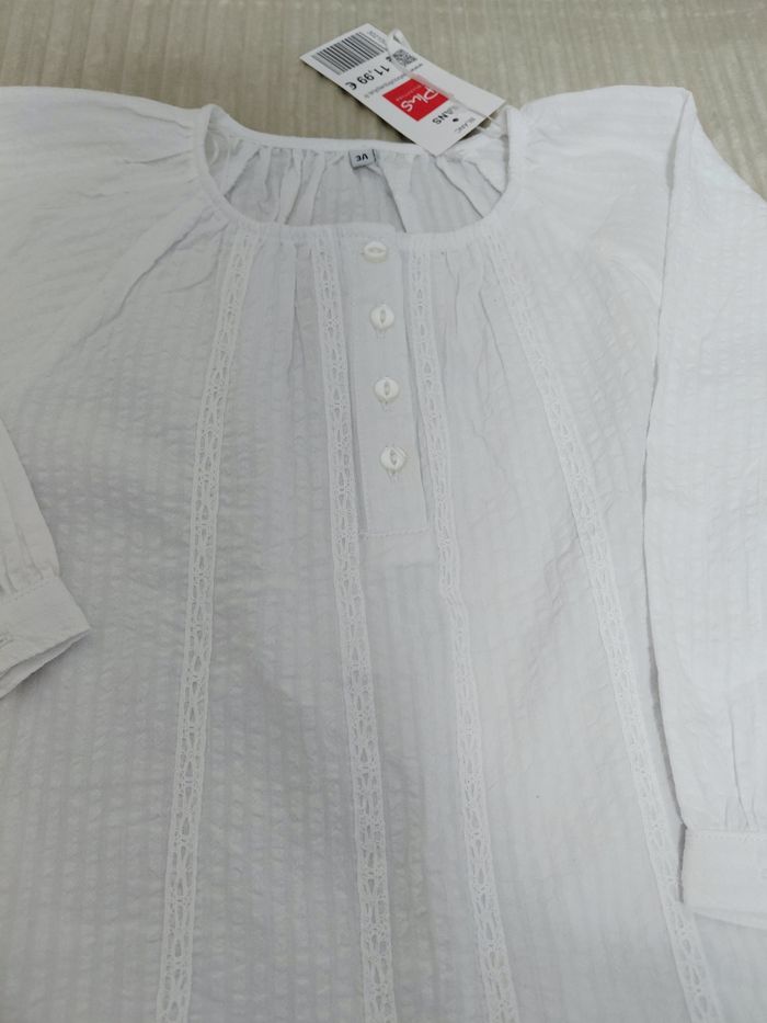Blouse manches longues blanche 3 ans - photo numéro 2
