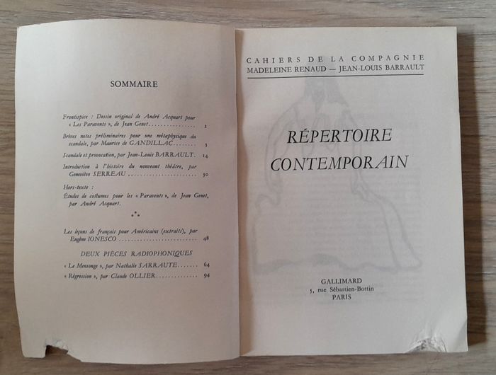 avril 1966 Cahiers Renaud Barrault - répertoire contemporain - photo numéro 4