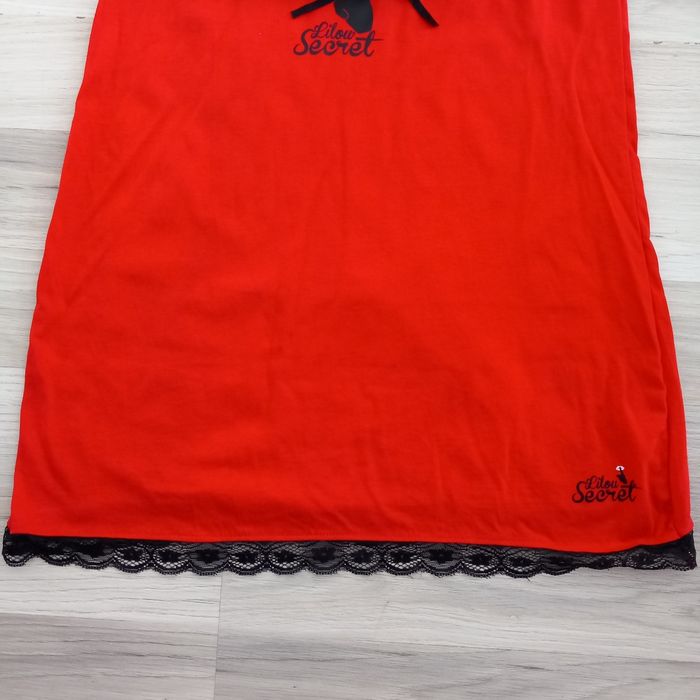 Chemise de nuit rouge à bretelles Lilou Secret taille 38 - photo numéro 5