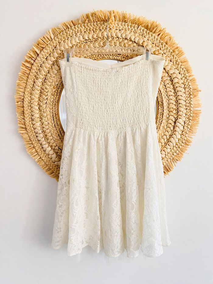 Robe bustier blanche dentelles parfait état Pimkie taille M - photo numéro 6