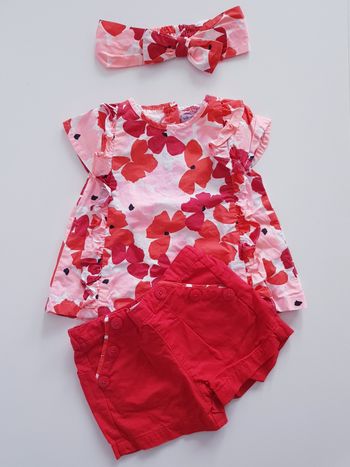 Vertbaudet - Ensemble blouse + short + bandeau cheveux