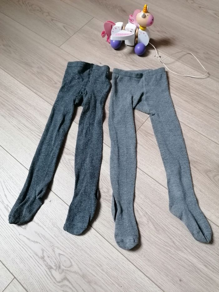 Lot de 2 collants gris Okaïdi 2/3 ans
