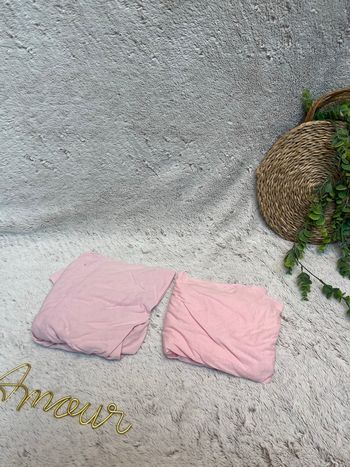 Lot de 2 draps housse rose - Action 