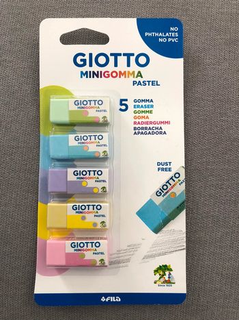 1 lot de 5 gommes pastel « giotto » NEUF