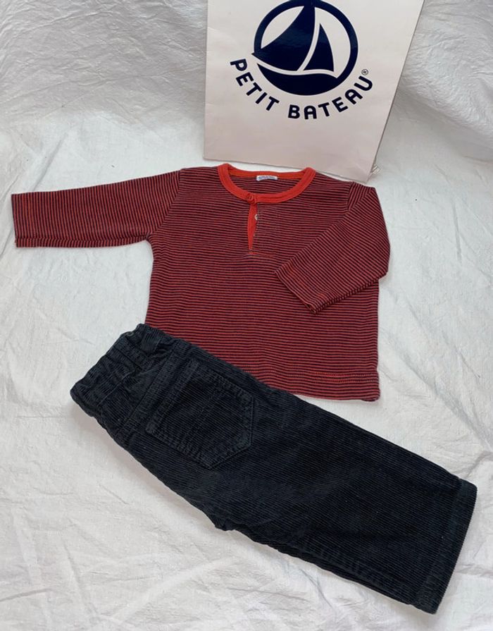 ensemble Petit Bateau le tshirt a été plus porté 6 mois