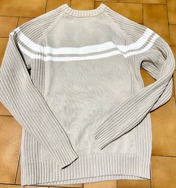 Pull couelur beige et blanc taille L marque Armand Thierry