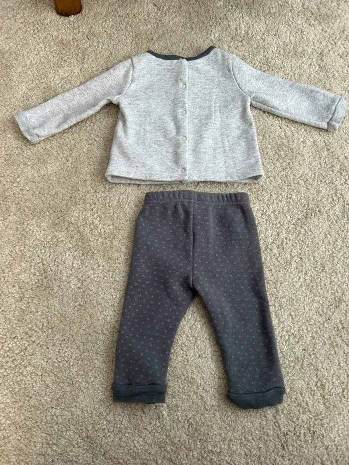 Pyjama bébé d'hiver doublé polaire chaud 2 pièces mixte - 12 mois - DPAM - photo numéro 2