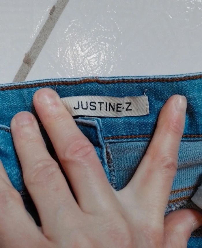Short femme en simili jeans bleu - photo numéro 15