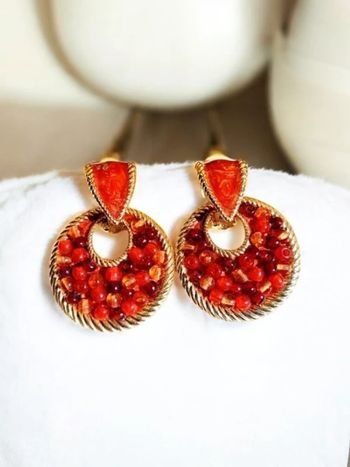 Paire de boucles d'oreilles à clip vintage 2en1