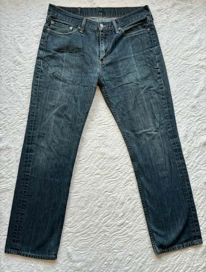 Jean Levi’s 514 regular Straight droit L42/44 W33 L30 Bleu brut délavé homme Mexique US rare - photo numéro 4