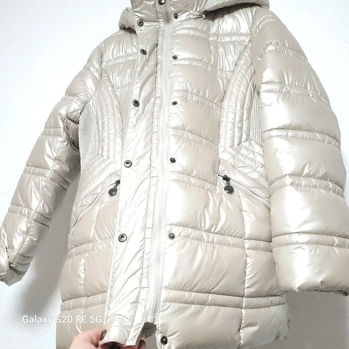 Doudoune manteau femme beige métallisé Saturne taille L - photo numéro 4