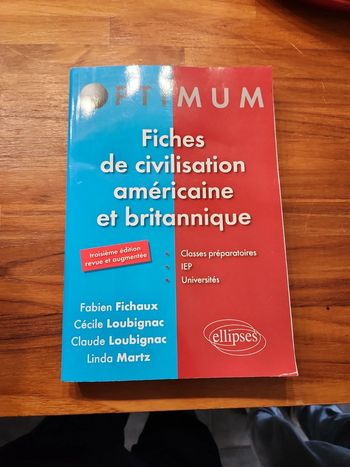 Livre : fiche de civilisation Americaineet Britannique