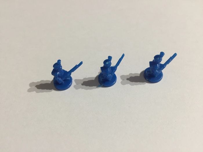 Figurine infanterie x3 bleu pièce détachée jeu de société Risk la conquête du monde Parker #A54