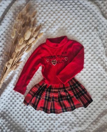 Superbe robe rouge à carreaux 18 mois