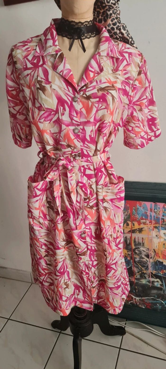 Robe abito fleurs vintage poches plaquées lolaliza 42