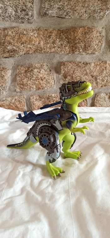 Tyrannosaure t-rex dinosaure de combat avec armure playmobil