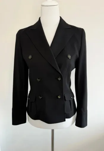 Magnifique veste Blazer Escada en laine femme noir taille 34 comme neuf