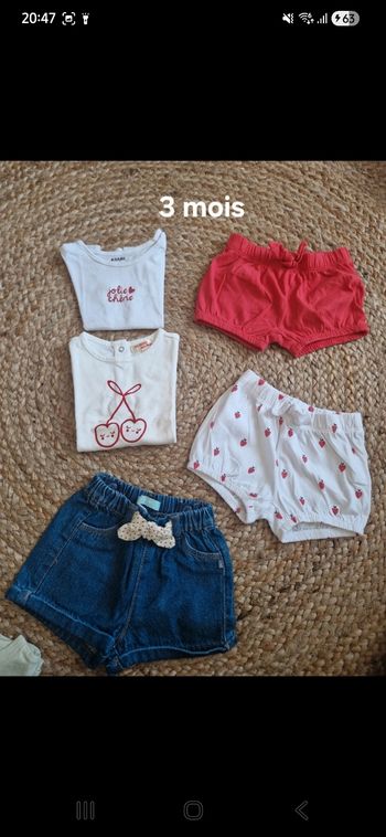 Lot vêtements bébé fille taille 3 mois