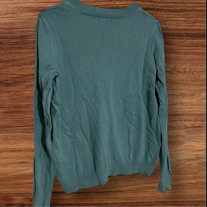 Pull col V, vert, Kiabi - 38/M - photo numéro 3