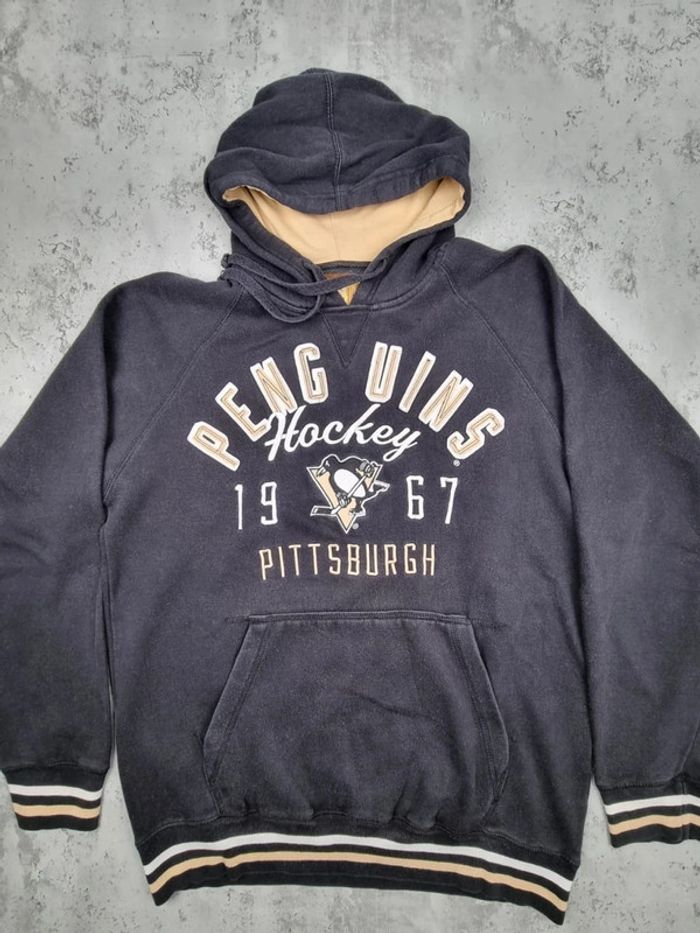 Pull capuche universitaire Pittsburgh noir, M Hommes - photo numéro 3