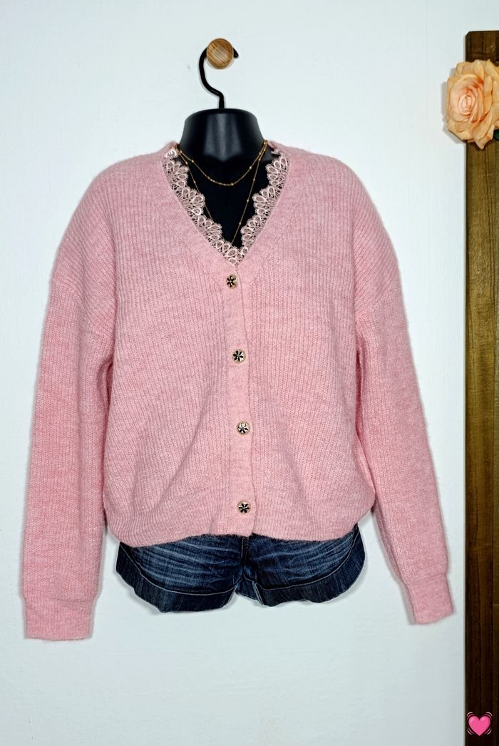Cardigan rose mohair taille L - boutique indépendante 💫 - photo numéro 5