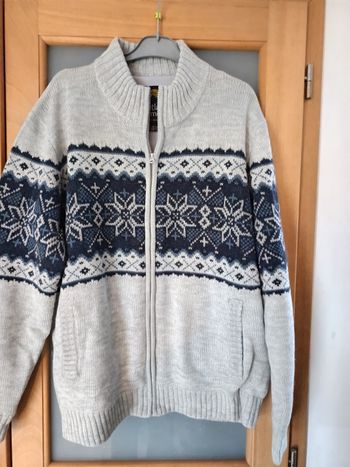 Gilet tricot jacquard doublé polaire homme XXL