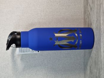 Gourde Isotherme 500ml Bleu Foncé Avec Paille - OM -