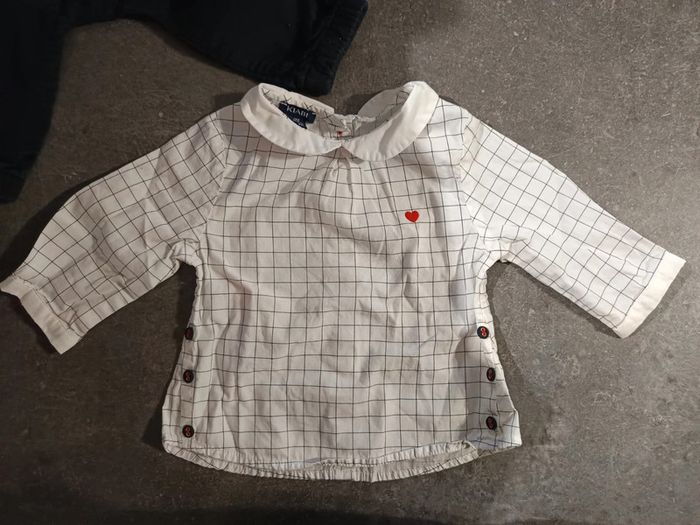 Ensemble salopette chemise 6 mois - photo numéro 4