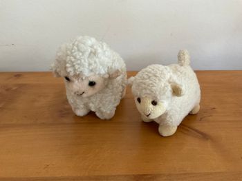Peluche lot de 2 moutons blanc