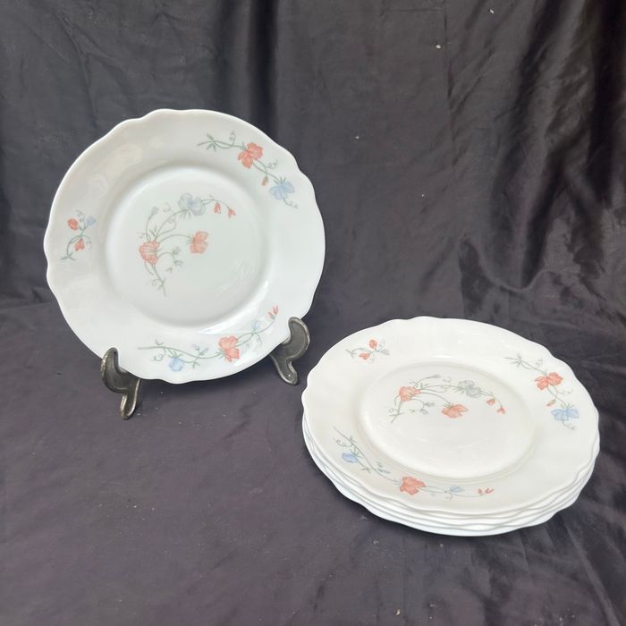 6 assiettes à dessert vintage Arcopal pois de senteur - photo numéro 6