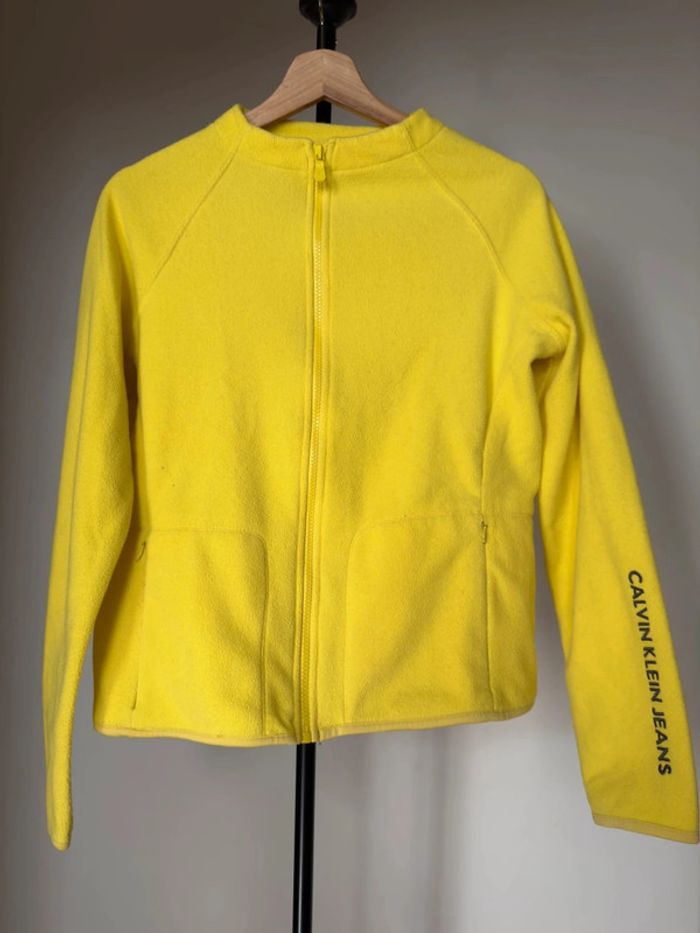 sweat sans capuche polaire zip jaune M Calvin Klein - photo numéro 8
