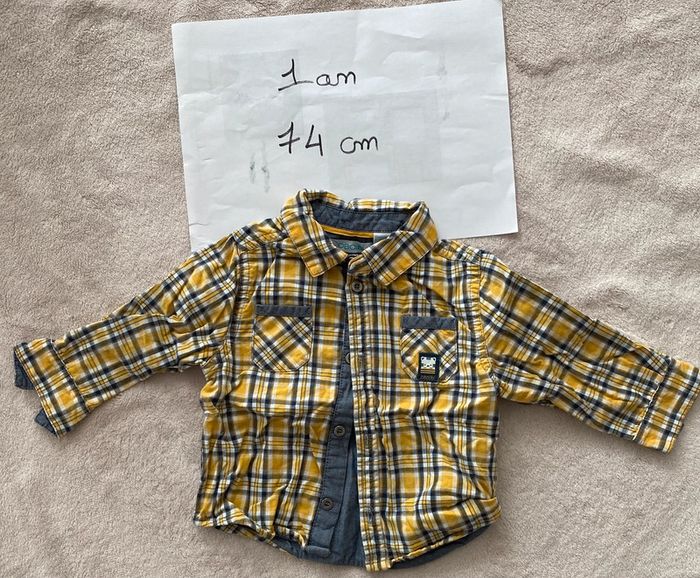 Lot de 3 chemises à carreaux manches longues - Tape à l’oeil, Obaïbi - 12 mois - TBE - photo numéro 6