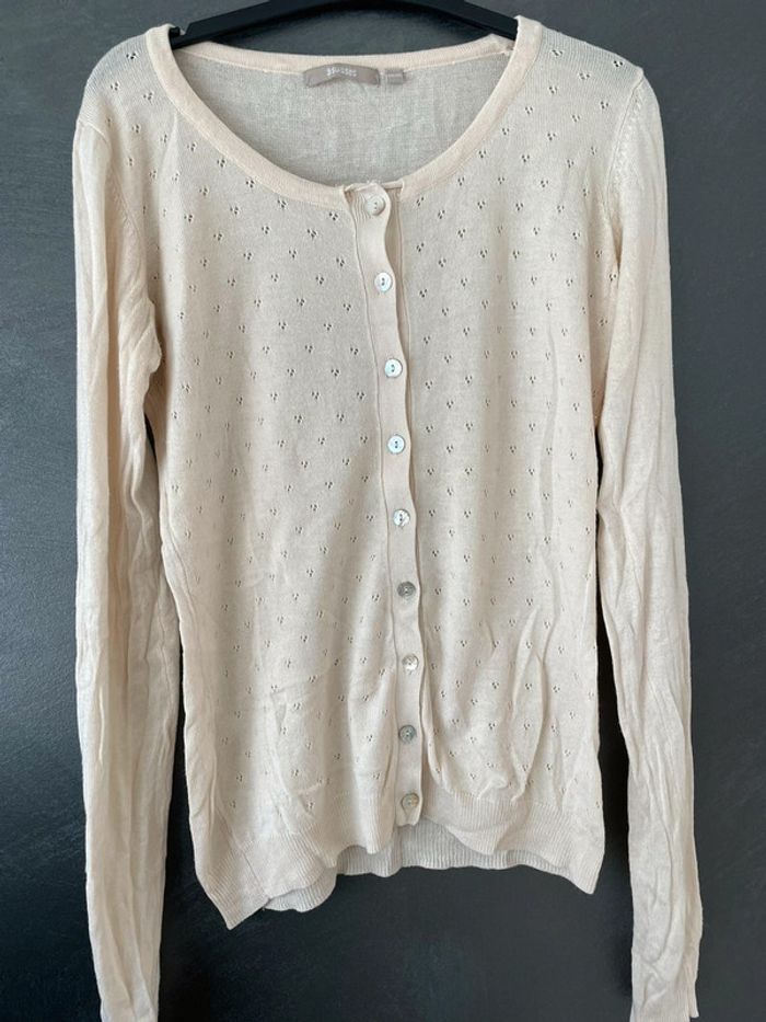 Blouse gilet moulant beige - photo numéro 5