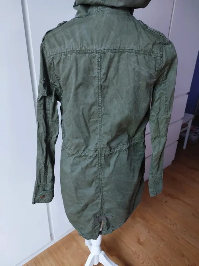 Parka non doublée kaki en coton - photo numéro 10