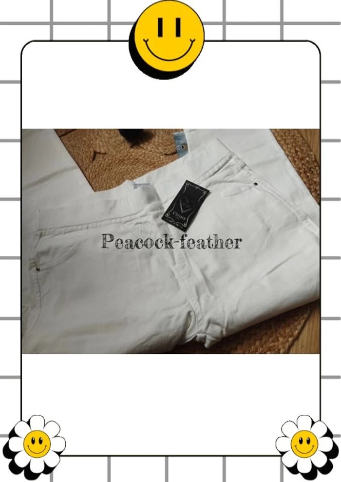 Pantalon blanc Jean tregging neuf étiqueté T6 - photo numéro 2