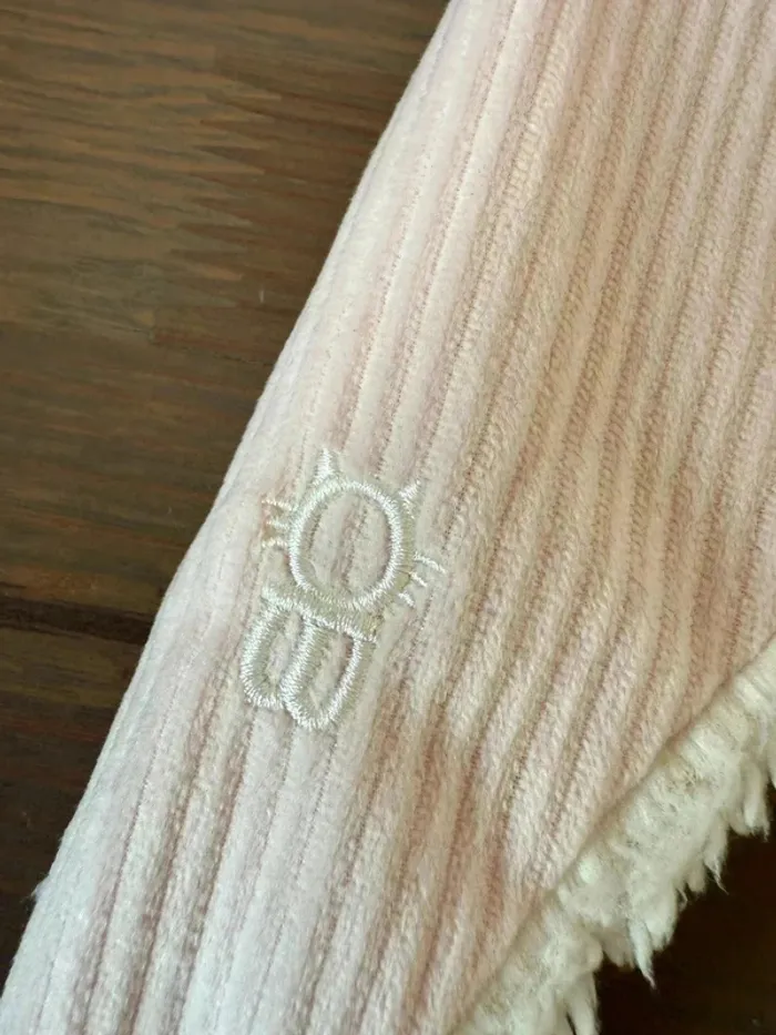 Bonnet Obaïbi en velours et sherpa rose pâle - Taille 9-12 mois - Très bon état 🌸 - photo numéro 3