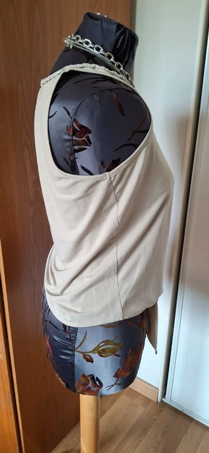 Débardeur fluide beige à nouer lpb - photo numéro 3