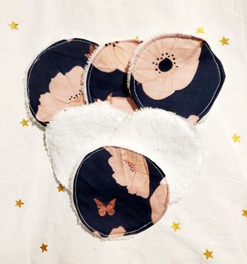 Lot de 6 lingettes - Bleu / Fleur