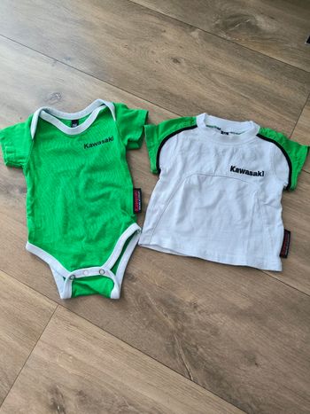 Body et tee-shirt bébé garçon Kawasaki 1 mois