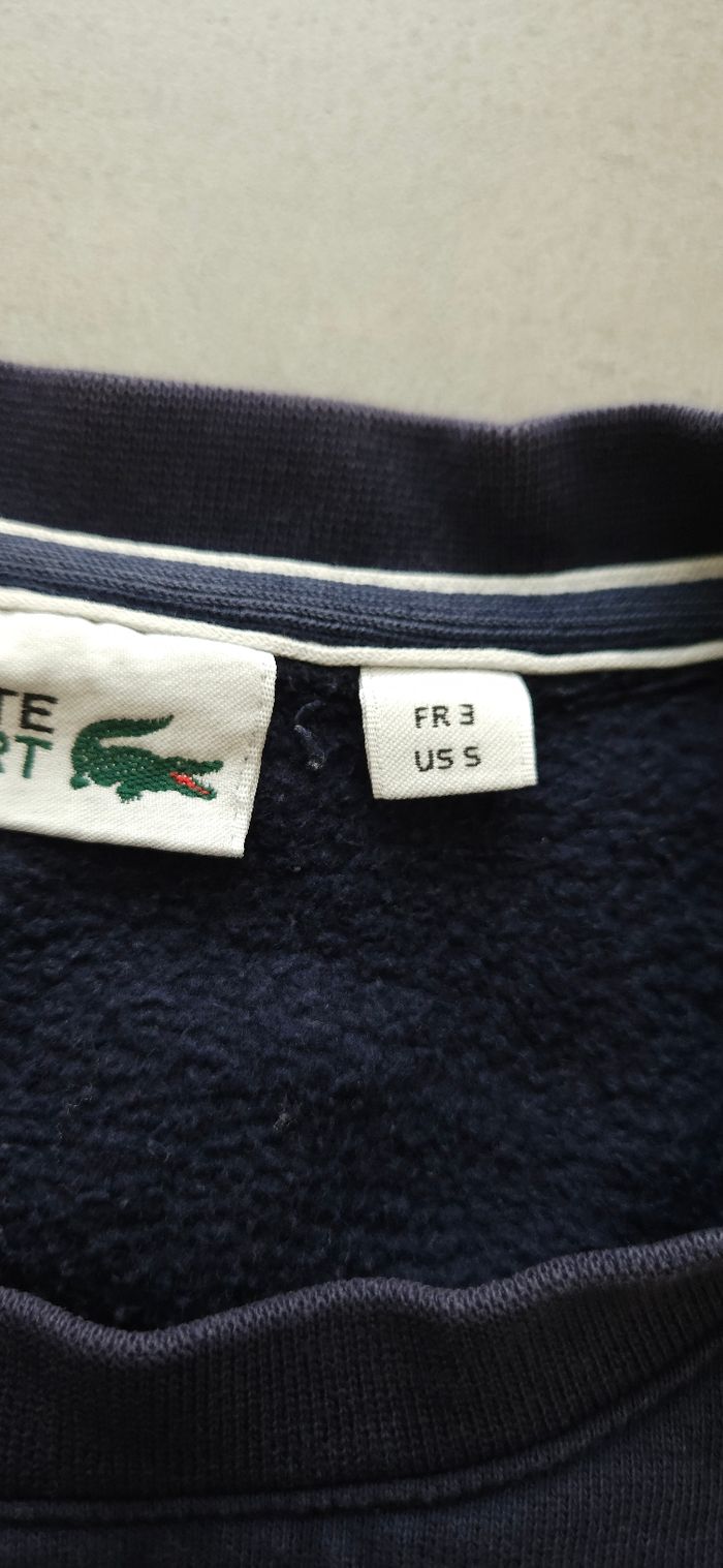 Pull Lacoste Sport Bleu Marine - Taille S FR 3 - photo numéro 3