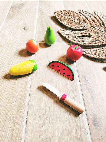🍐Jeu d'imitation - Dinette aliments fruits et légumes en bois - marque Oxybul - 