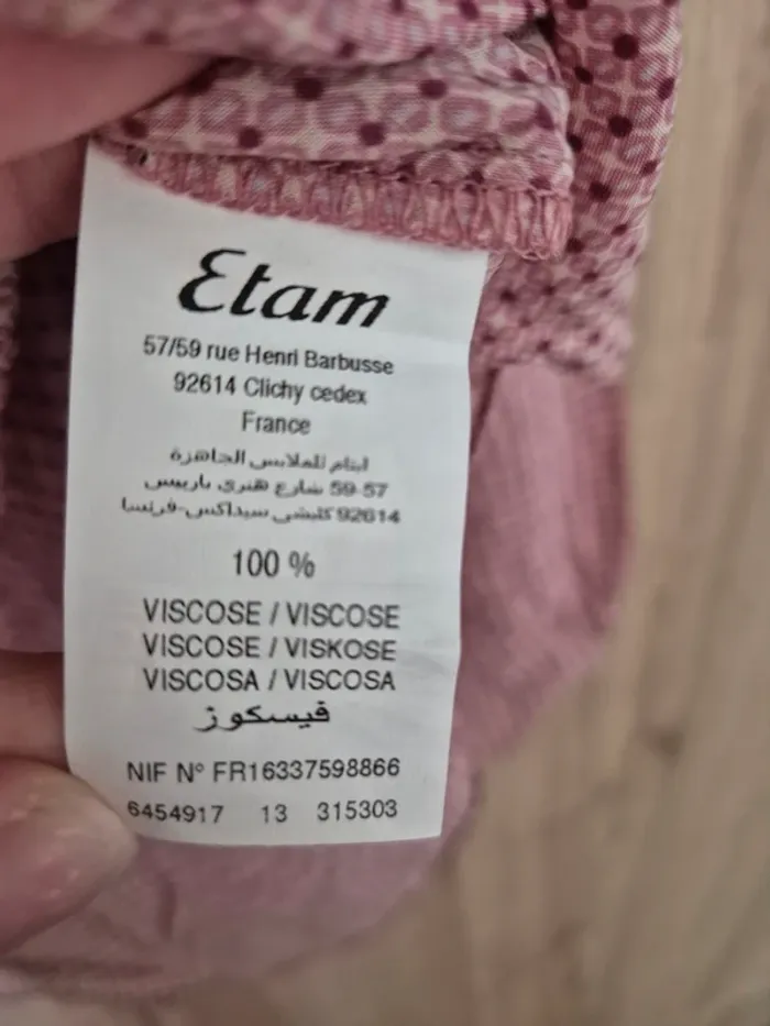 Chemise à carreaux rose taille 38 - photo numéro 5