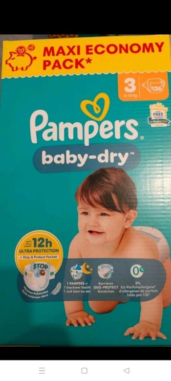 136 couches pampers taille 3